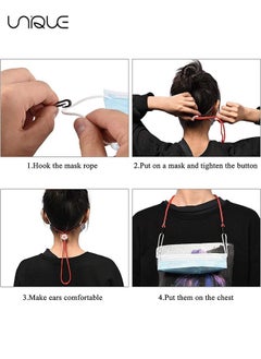 Unique 5 PCS Adjustable Mask Holder with Clips - Kids Face Mask Elastic Adjustable Length Lanyard Strap - Women Men Anti-Lost Cute with Clips Necklace Holder Strap Comfortable Around the Neck Rest Ear Saver  - Image 5