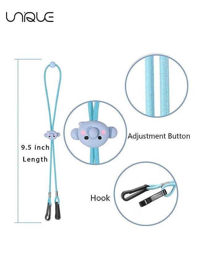 Unique - 5 PCS Adjustable Mask Holder with Clips - Kids Face Mask Elastic Adjustable Length Lanyard Strap - Women Men Anti-Lost Cute with Clips Necklace Holder Strap Comfortable Around the Neck Rest Ear Saver - Image 1