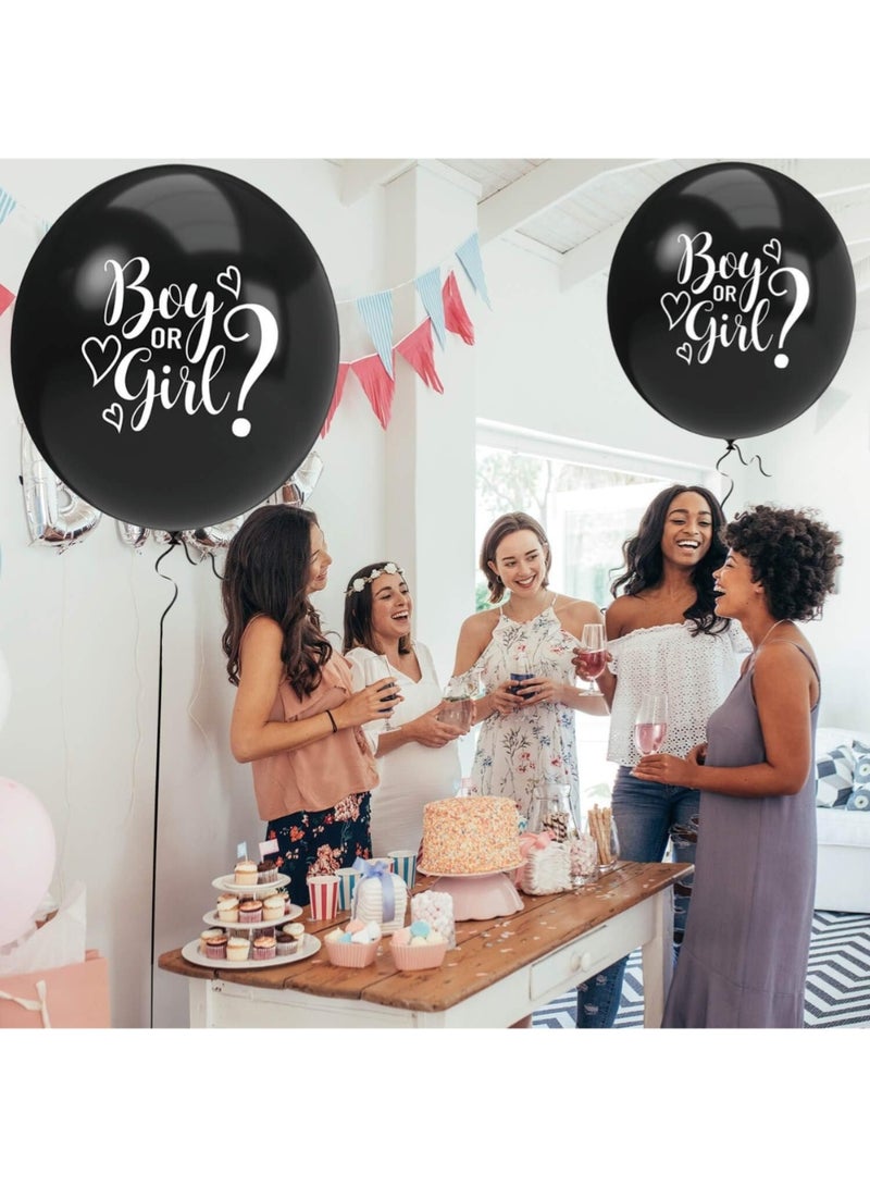 LIMOS Gender Reveal Balloon with Confetti, 36 Inch Black Boy or Girl Gender Reveal Balloon Kit with Pink and Blue Round Confetti for Baby Shower, Gender Reveal Decorations - Image 2