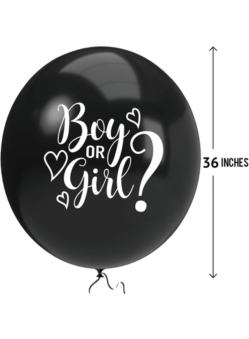 LIMOS Gender Reveal Balloon with Confetti, 36 Inch Black Boy or Girl Gender Reveal Balloon Kit with Pink and Blue Round Confetti for Baby Shower, Gender Reveal Decorations - Image 3