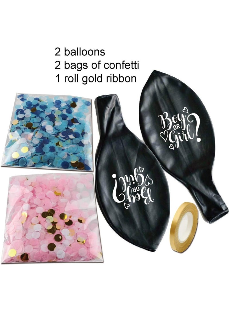 LIMOS Gender Reveal Balloon with Confetti, 36 Inch Black Boy or Girl Gender Reveal Balloon Kit with Pink and Blue Round Confetti for Baby Shower, Gender Reveal Decorations - Image 4