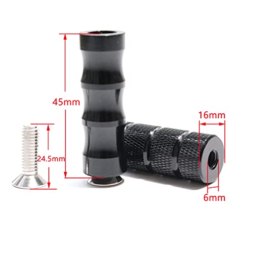 ONETEN CNC Motorcycle Knurled Shifter Peg Anti-Skid Gear Shift Brake Lever Foot Pegs Pedal 6mm Hole Front Footrests Footpeg Rearsets For Honda Suzuki Yamaha Kawasaki Ducati Aprilia - Image 2