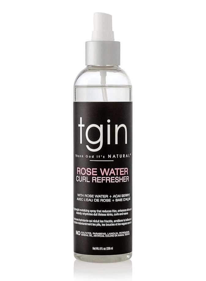 Tgin Thank God It's Natural tgin Rose Water Curl Refresher for Hair - Dry Hair - Curly Hair - 8 Oz - Image 1