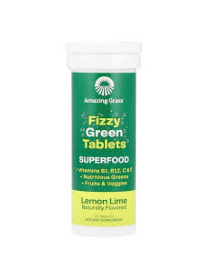 Amazing Grass, Fizzy Green Tablets, Superfood, Lemon Lime, 10 Tablets - Image 1