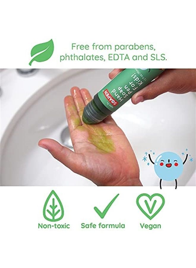SOAPEN Kids' Roll-On Hand Soap | As Seen on Shark Tank | Fun, Colorful Soap Pen | Encourages Proper Handwashing (3-Pack: Fresh Pear/Berry Blast/Tangy Tangerine) - Image 2