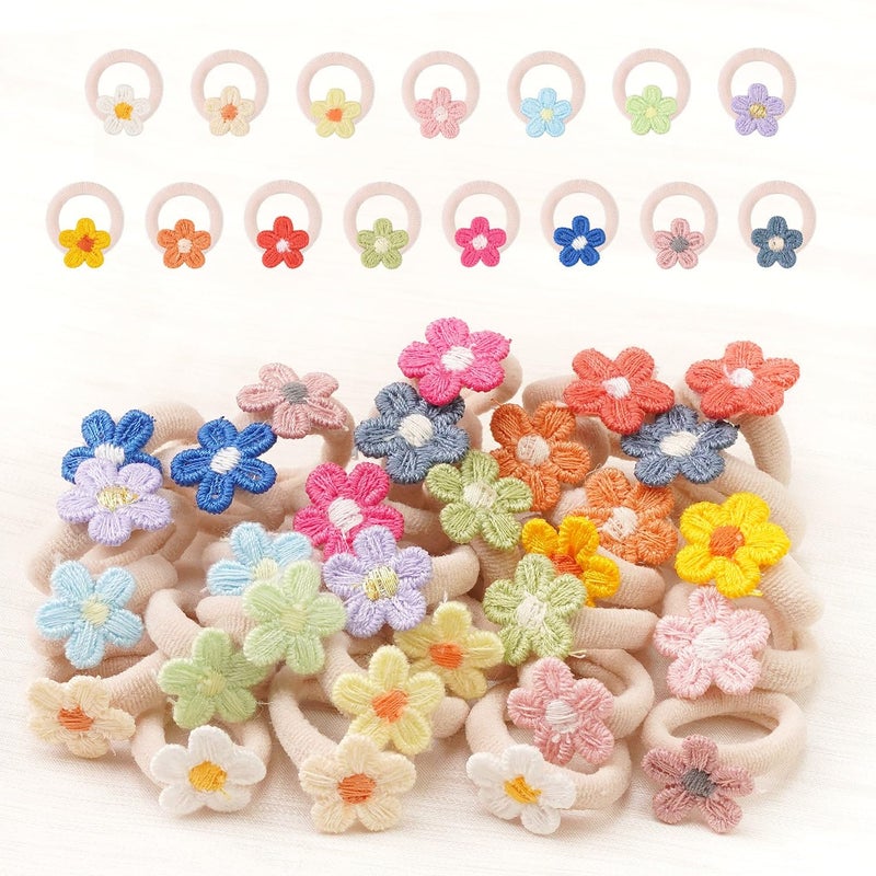 JOYOYO 30PCS 1 Inch Baby Girls Hair Ties with FlowerSoft Elastics Ponytail Holders Hair Accessories for Infants Toddlers Baby Girls - Image 3