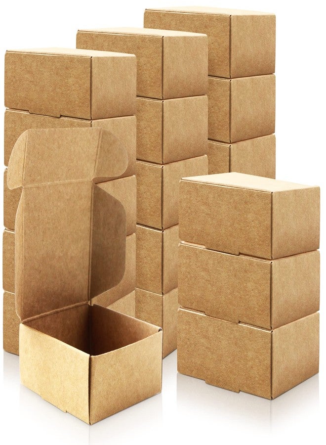 BadenBach 100 PCS Mini Gift Boxes,2.16 x 2.16 x 0.98,Small Cardboard Boxes for Crafts,Mini Paper Jewelry Present Homemade Soap Shipping Boxes for Small Business Art Crafts Party Favors (Brown) - Image 1
