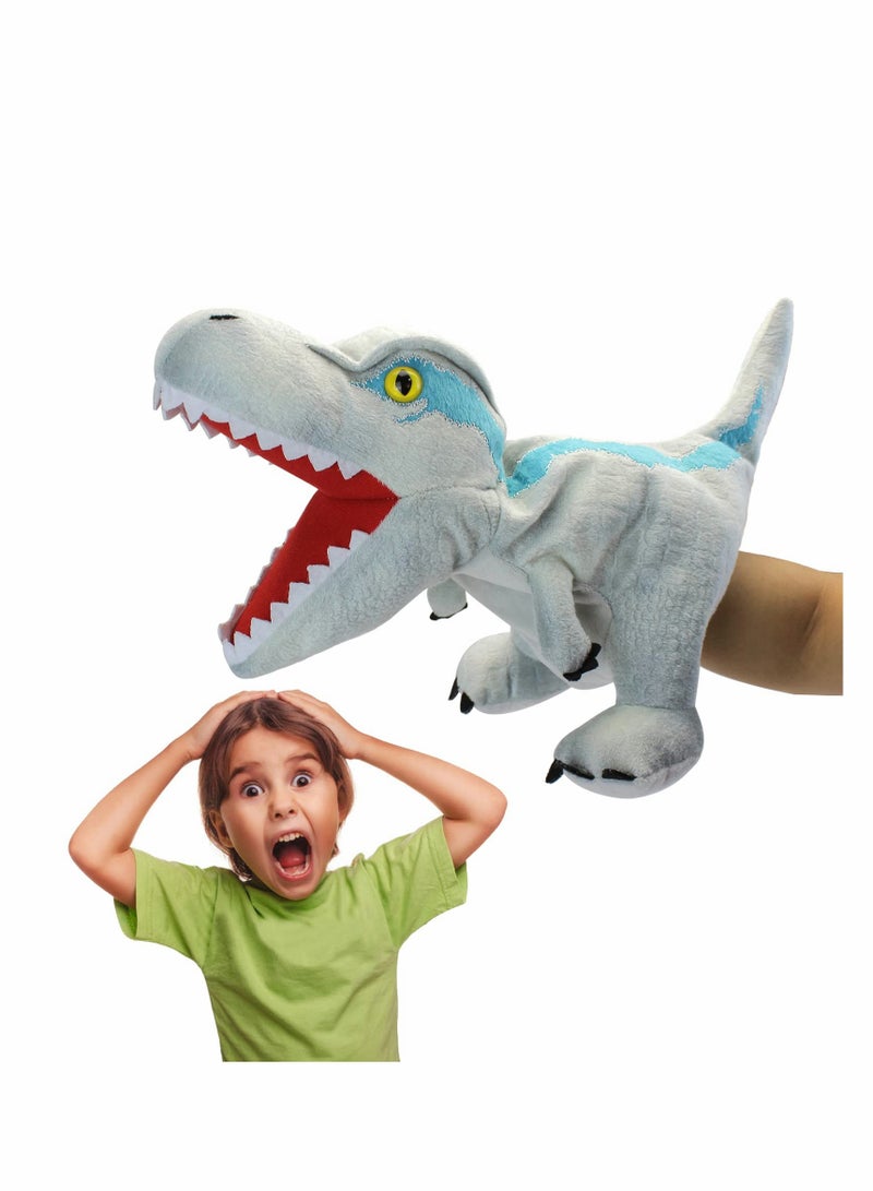 Velociraptor Hand Puppet - Soft Dinosaur Stuffed Toy with Movable Mouth, Ideal Birthday Gift for Kids, Creative Role Play Fun - Image 5