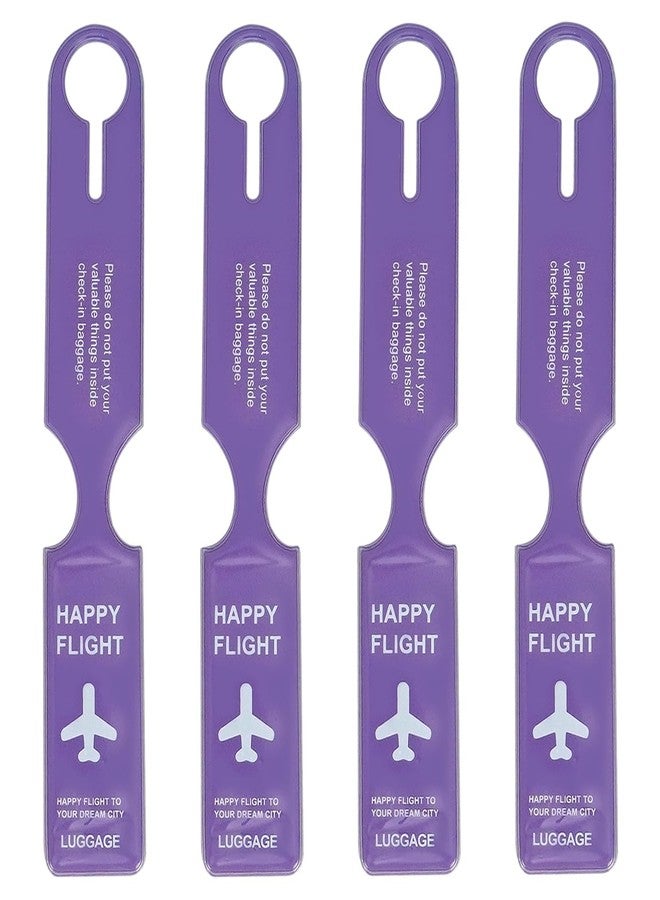 SRN ENTERPRISE Travel in Style with 4 Labels Luggage Labels - Name, Address, & Phone Number - Perfect Baggage Or Handbag Identifier - Multicolor - with SRN Enterprise (Purple) - Image 1