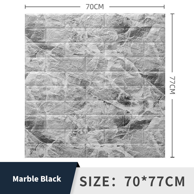 Gray 70x77cm PE Foam Self Adhesive 3D Wall Stickers Wallpaper Embossed Brick Ceramic Tile Stone Wall Panels Stickers For Bedroom Kitchen Living Room... - Image 2