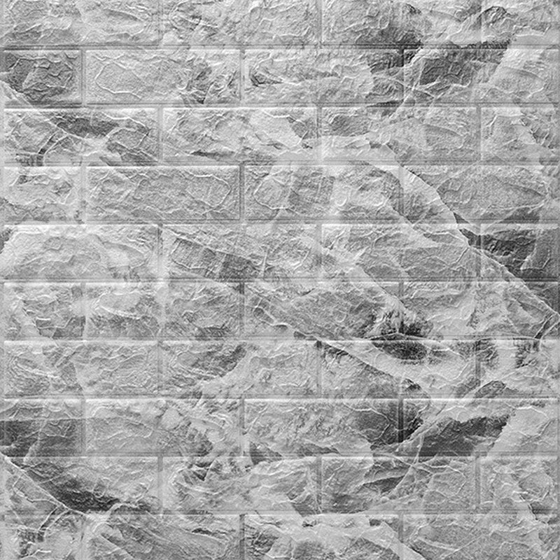Gray 70x77cm PE Foam Self Adhesive 3D Wall Stickers Wallpaper Embossed Brick Ceramic Tile Stone Wall Panels Stickers For Bedroom Kitchen Living Room... - Image 1