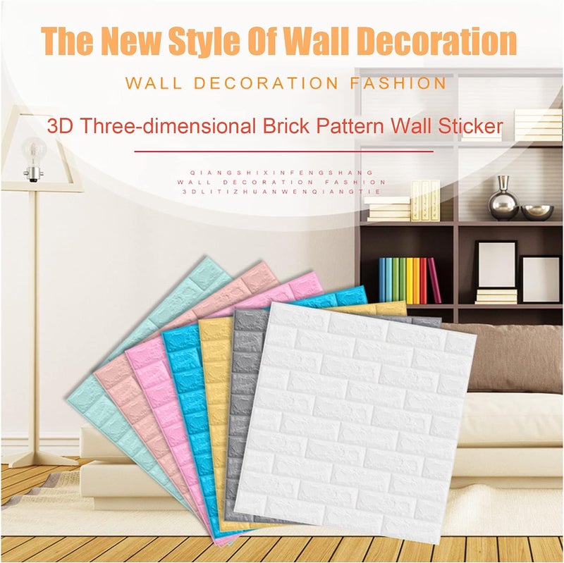 Gray 70x77cm PE Foam Self Adhesive 3D Wall Stickers Wallpaper Embossed Brick Ceramic Tile Stone Wall Panels Stickers For Bedroom Kitchen Living Room... - Image 5