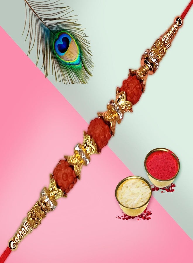 Avirons Celebrate Raksha Bandhan with the Perfect Rakhi Gift for Brother, Beautiful Gift for Brother Your Lifelong Protector with Designer Rakhi with Roli & Chawal Pack - Image 2