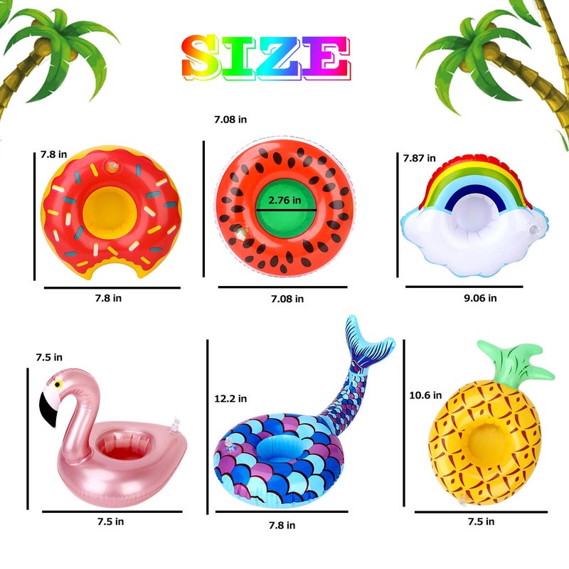 Green Vivid Inflatable Drink Holder 12 Pack,Pool Drink Holder Floats for Parties and Kids Water Fun Toys,Drink Floats for Pool - Image 3