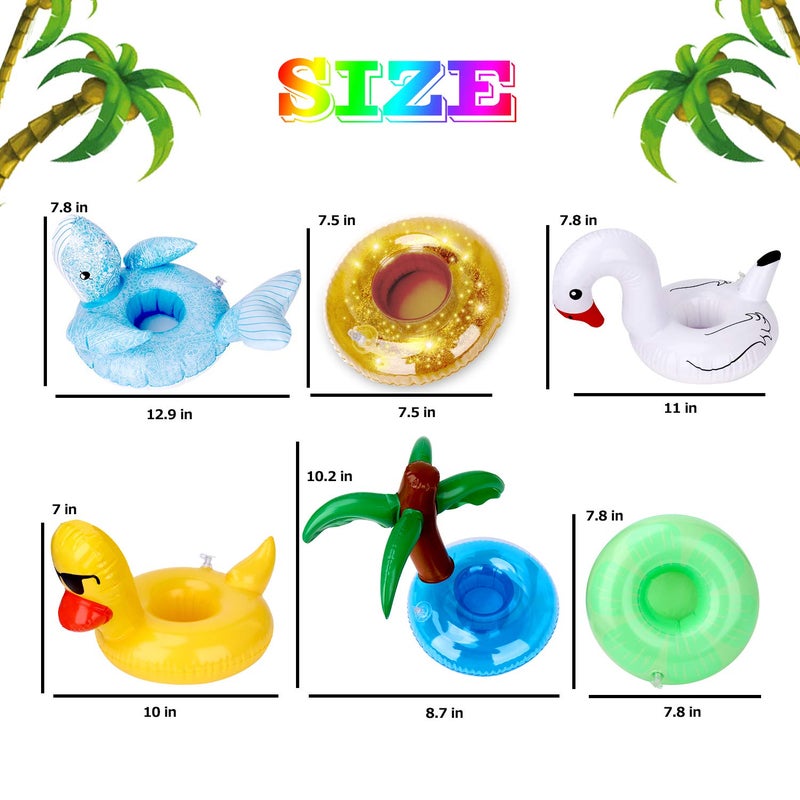 Green Vivid Inflatable Drink Holder 12 Pack,Pool Drink Holder Floats for Parties and Kids Water Fun Toys,Drink Floats for Pool - Image 2