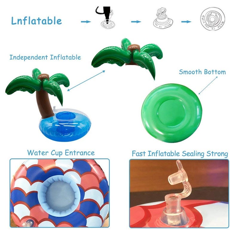 Green Vivid Inflatable Drink Holder 12 Pack,Pool Drink Holder Floats for Parties and Kids Water Fun Toys,Drink Floats for Pool - Image 4