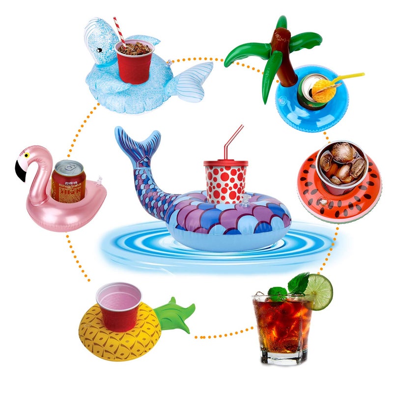 Green Vivid Inflatable Drink Holder 12 Pack,Pool Drink Holder Floats for Parties and Kids Water Fun Toys,Drink Floats for Pool - Image 5