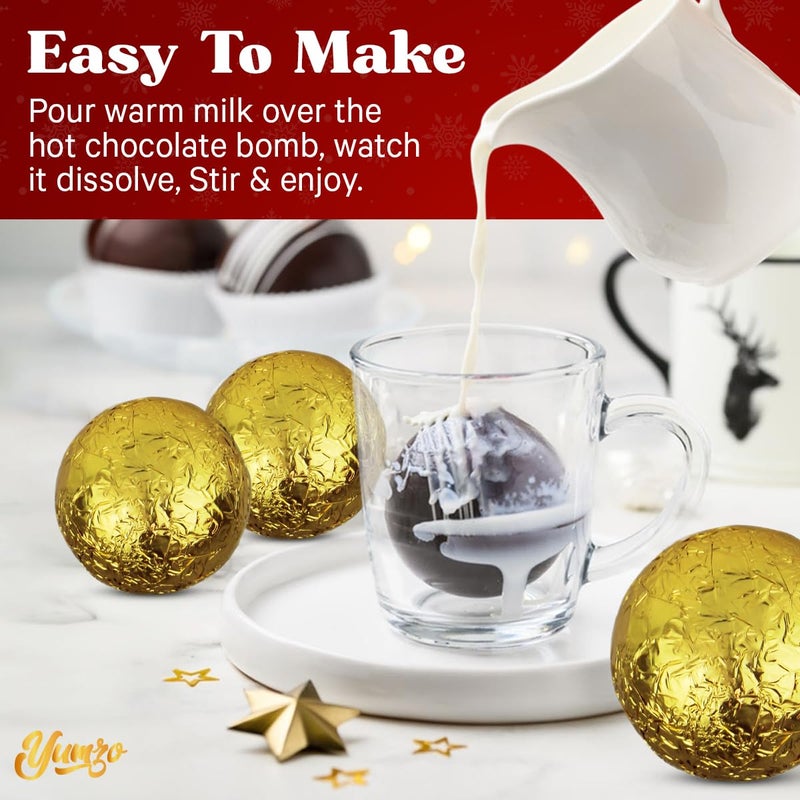 Chocolate Bombs - 3 Pack - Chocolate Bomb Filled with Mini Marshmallows and Cocoa Powder - Makes Large Hot Cocoa Bombs - Fun Party Favor. - Image 5