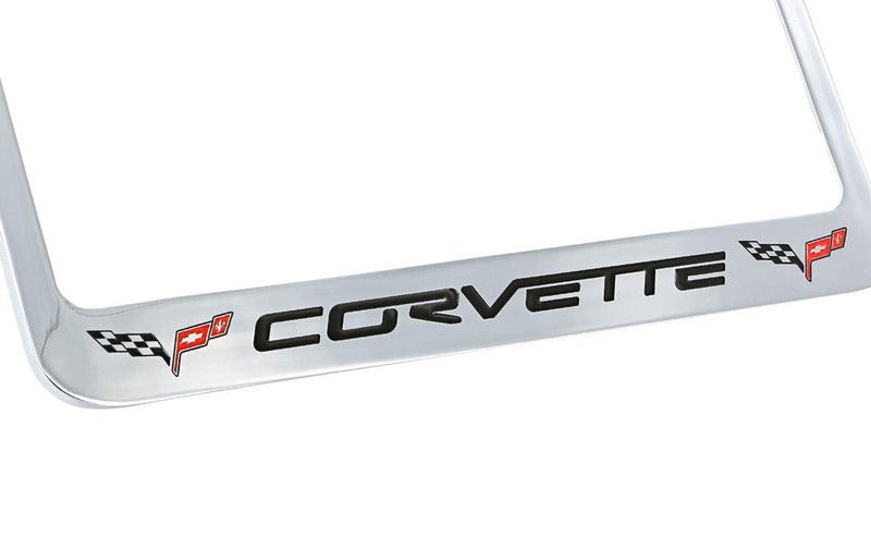 Corvette Central C6 Corvette License Plate Frame with C6 Flags - Image 3