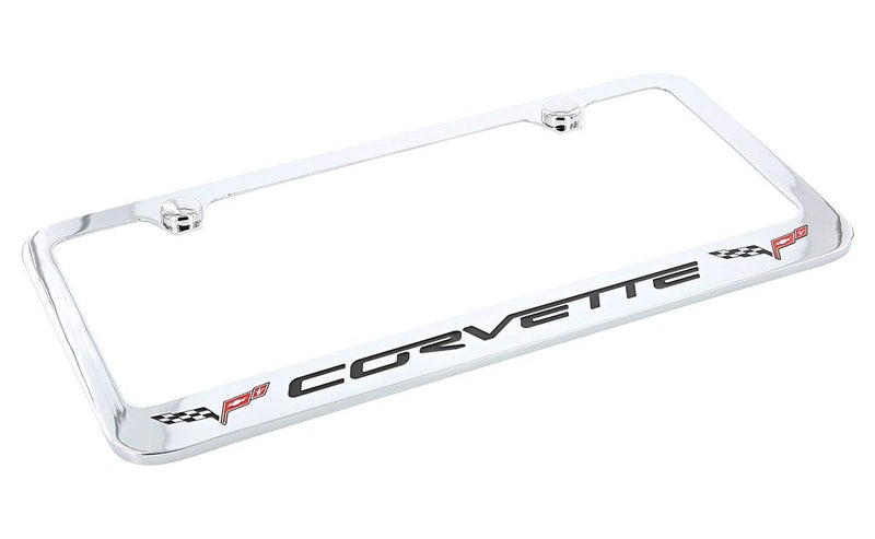 Corvette Central C6 Corvette License Plate Frame with C6 Flags - Image 4