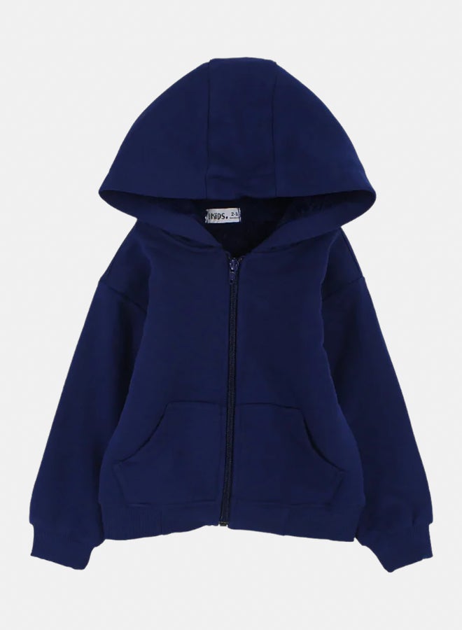 اوركيدز هودي فرو داخلي بسوستة للأطفال – كحلي - Image 1