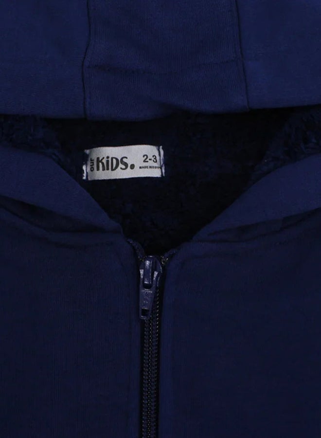 اوركيدز هودي فرو داخلي بسوستة للأطفال – كحلي - Image 3