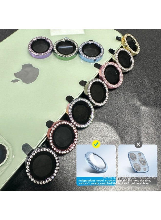 Applicable To Apple Lens Film 15promax Flash Drill Eagle Eye Protection Lens  Aluminum Alloy Frame-Color:Eagle Eye Flash Diamond ]-Dimensions: 15promax  - Image 3