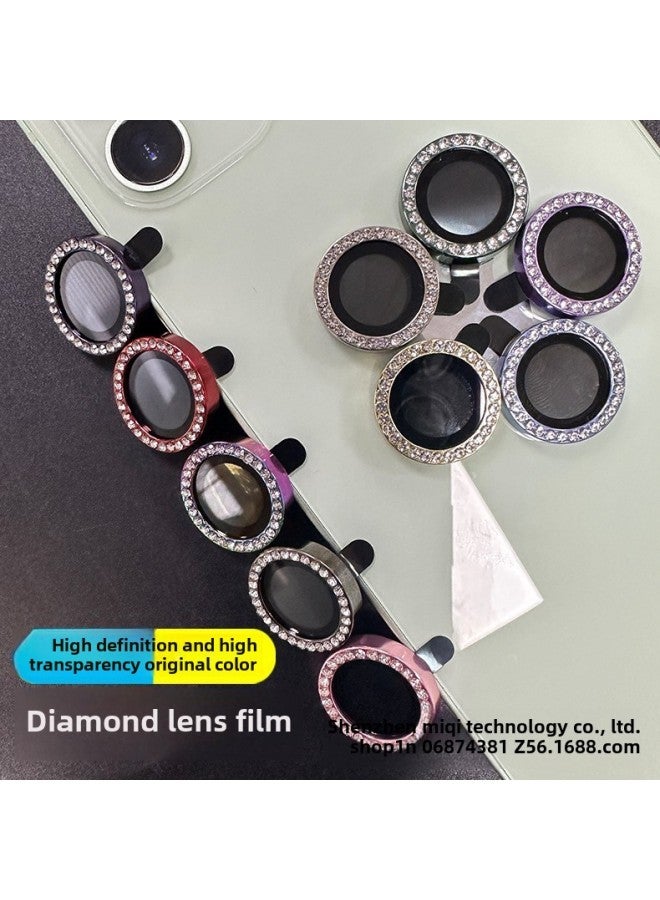 Applicable To Apple Lens Film 15promax Flash Drill Eagle Eye Protection Lens  Aluminum Alloy Frame-Color:Eagle Eye Flash Diamond ]-Dimensions: 15promax  - Image 5
