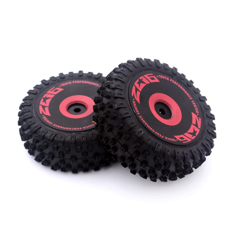 KingVal Replacement 2PCS Durable Front Tire Wheel Tyre RC Parts Compatible with WLtoys 124016 RC Car - Image 2
