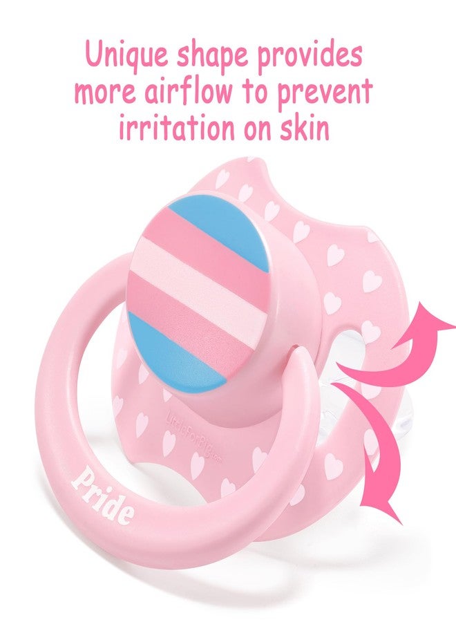 LittleForBig Bigshield Generation-II Adult Sized Printed Pacifier Trans Pride Pattern Pink - Image 5
