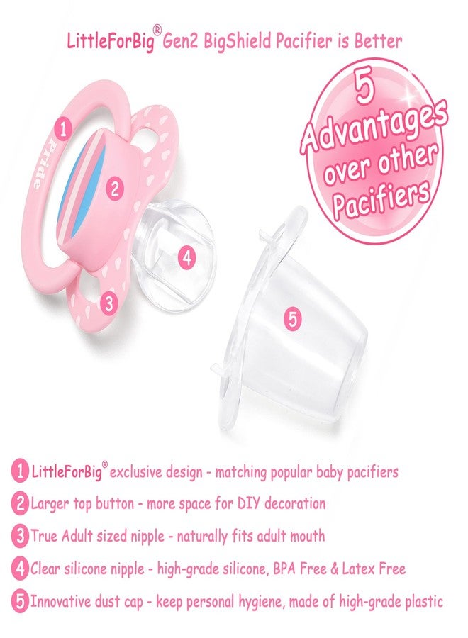 LittleForBig Bigshield Generation-II Adult Sized Printed Pacifier Trans Pride Pattern Pink - Image 2
