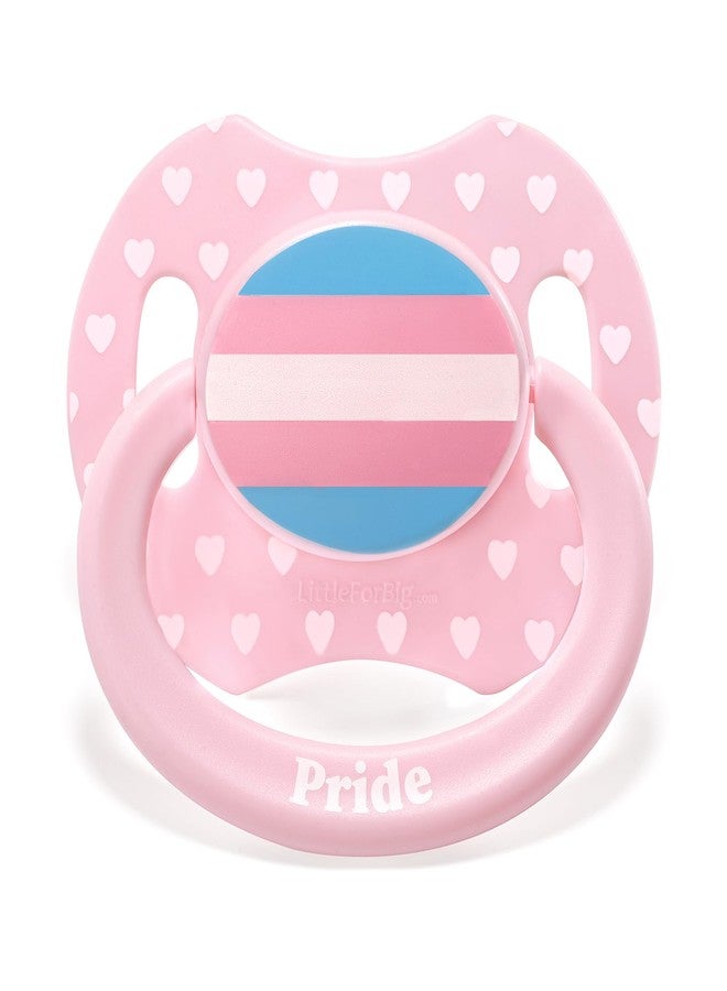 LittleForBig Bigshield Generation-II Adult Sized Printed Pacifier Trans Pride Pattern Pink - Image 1