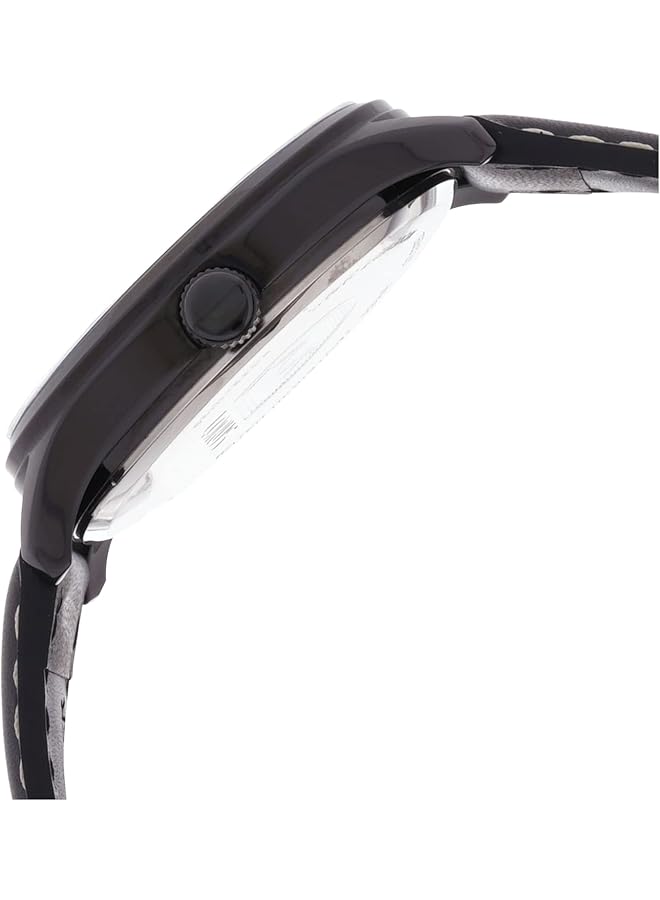 لوراس ساعة رجالية كلاسيكية بحزام جلدي أسود Rh941Hx9 - Image 3