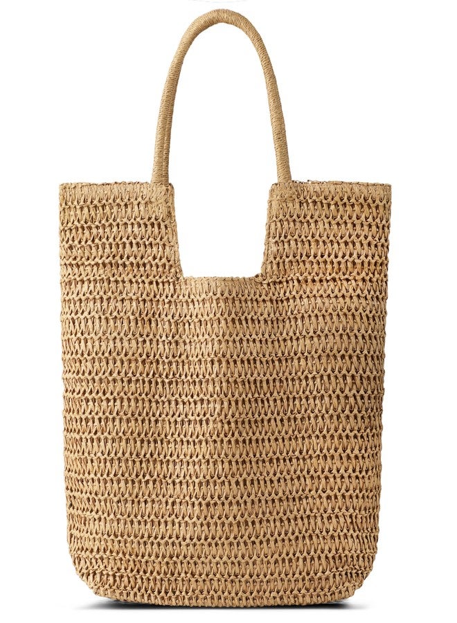 TOBEHIGHER Straw Beach Bags for Women - Summer Woven Tote Bag Shoulder Handbags, Beach Bag for Women for Holiday - Image 1