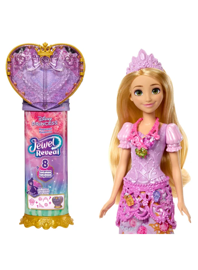 Princess Rapunzel Fashion Doll & Accessories with 8 Surprises, Including Heart Gem Box, Ring for Child & 9 Play Pieces, Inspired by Movie

​