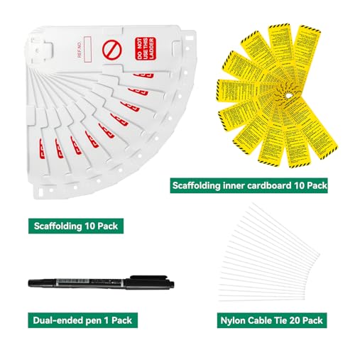 BULANGDI BULANGD Scaffold Status Holder and Tags Scaffolding Safety Inspection Tags 10 Pcs Do Not Use Scaffold Tags Ladders Holder Tools - Image 5