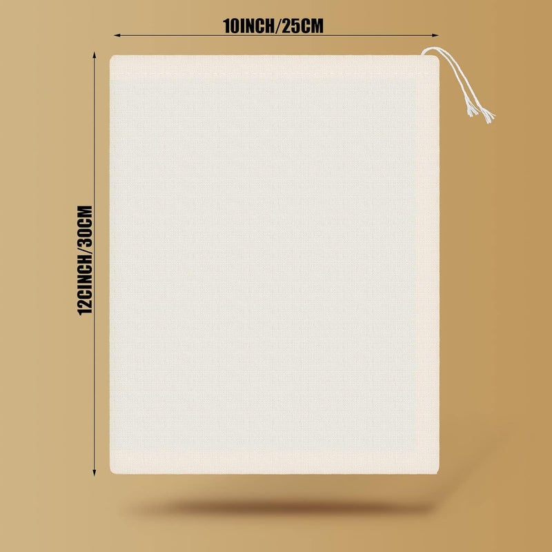 Tatuo 50 Pcs 10 x 12 Inches Muslin Cotton Drawstring Bags Canvas Linen Sachet Bag Reusable Empty Gift Pouch for Party Home Supplies - Image 2