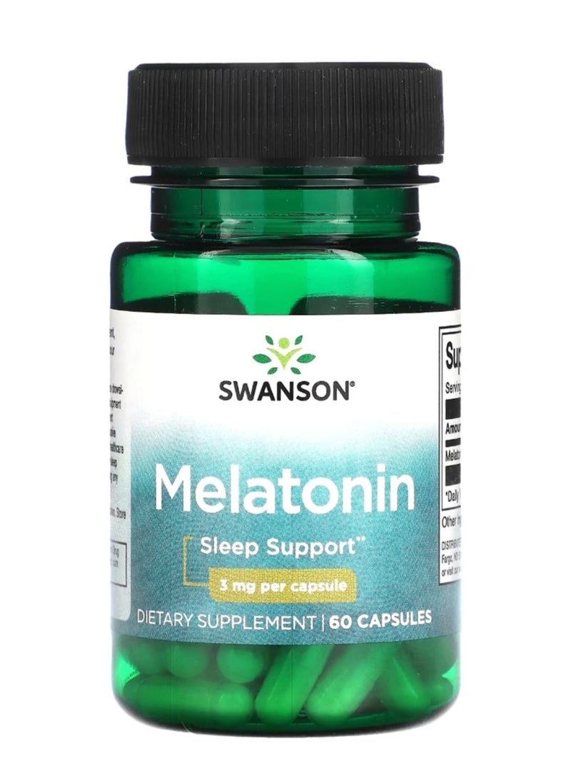 SWANSON Melatonin 3 mg 60 Capsules  - Image 1