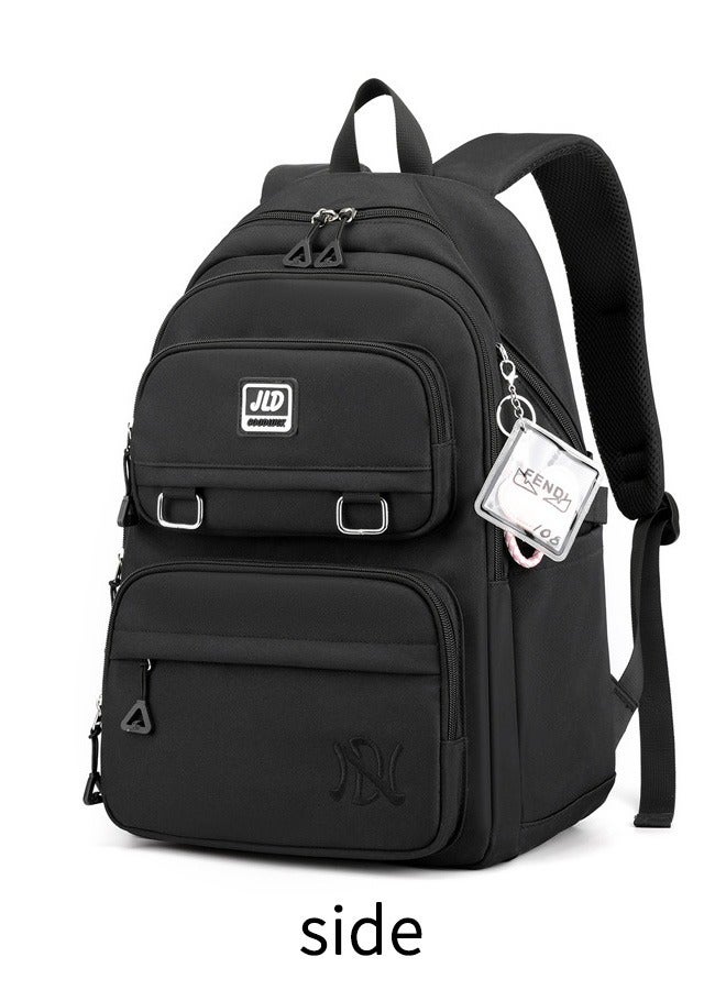 JLD Travel Large Capacity Backpack Nylon Breathable Casual Daypack Wear-resistant Zipper School College Bag for Girls Boys Teens - Image 1