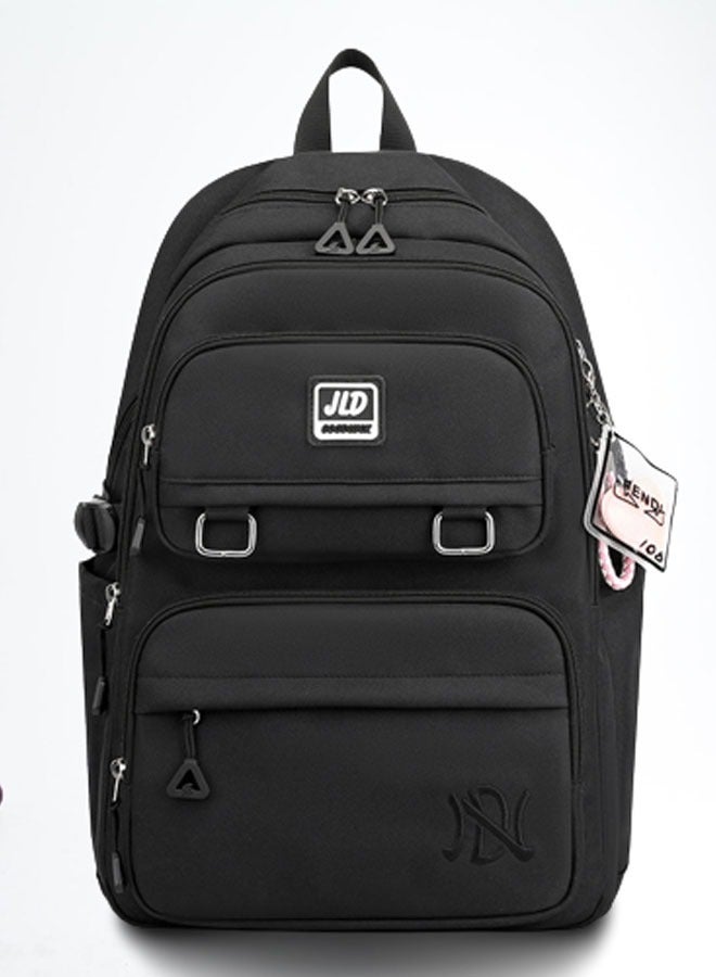 JLD Travel Large Capacity Backpack Nylon Breathable Casual Daypack Wear-resistant Zipper School College Bag for Girls Boys Teens - Image 2