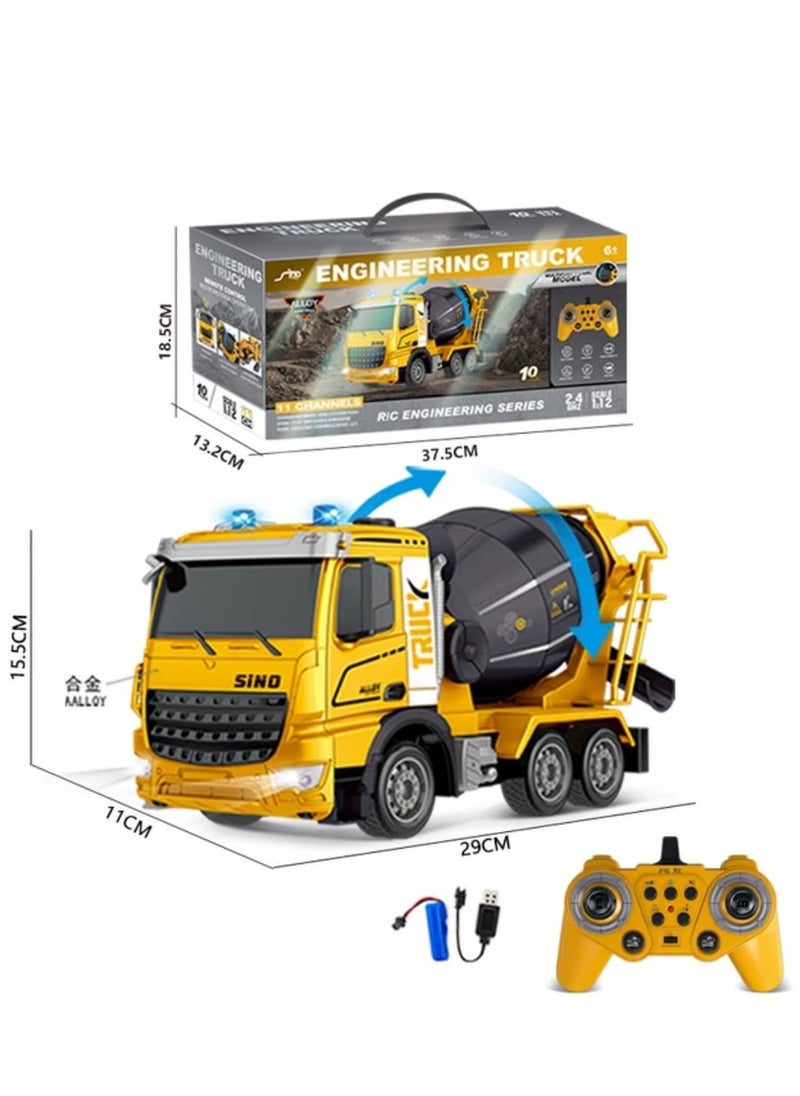 Concrete mixer truck with remote control - 11 channels - 1:12 scale for kids  - Image 1