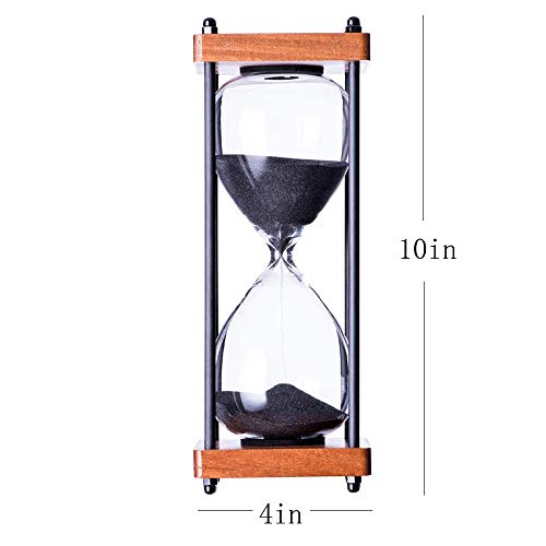 AKAKA MUNING Large Hourglass Timer 60 Minute, Decorative Wooden Sandglass, Black - Image 3