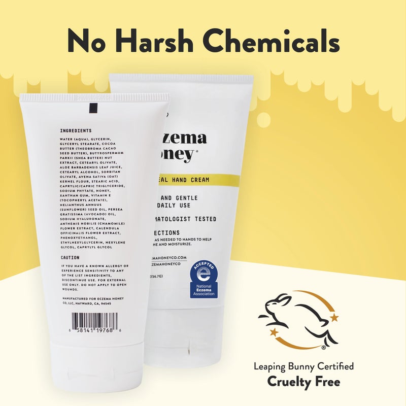 ECZEMA HONEY Oatmeal Hand Cream - Natural Hand & Body Lotion for Eczema Rash Relief - Eczema Cream for Dry, Itchy, Sensitive, & Irritable Skin (2 Oz) - Image 5