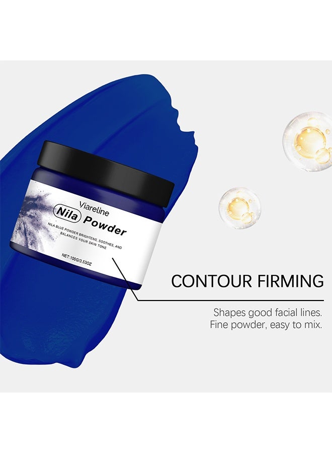 Viareline Blue Nila Powder, 100G Pure Nila Indigo Powder - Natural Moroccan powder For Face And Hair Care - Exfoliating And moisturizing, Natural Skin Brightening & Detoxifying Mask - Image 5