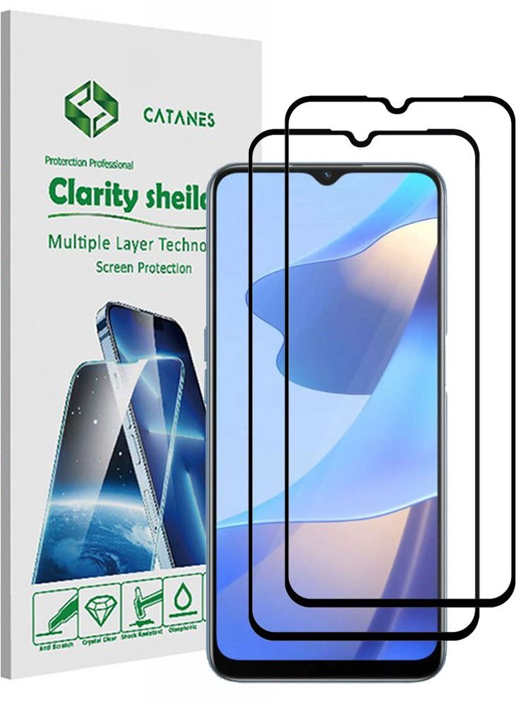 CATANES 2 Pack For Oppo A16s Screen Protector Tempered Glass Full Glue Back - Image 1