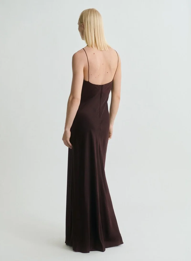 مانجو V-Neck Satin Dress