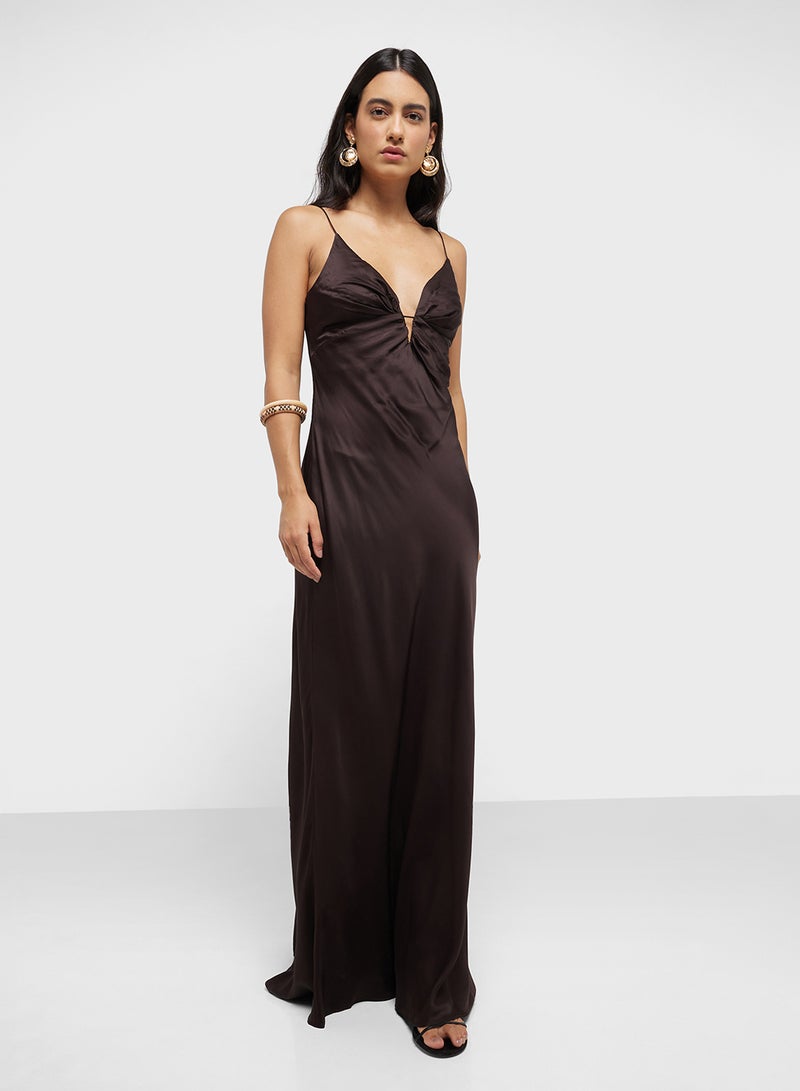 MANGO Satin Slip Dress  - Image 4