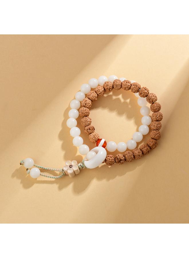 Natural Mountain Sandalwood Bodhi Round Beads Old Beads Bamboo Double Circle Multi-circle Bracelet Plate Playing Buddha Beads Bracelet 