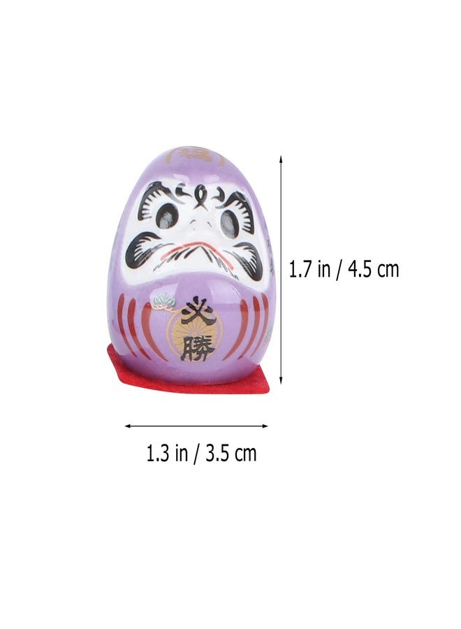 Amosfun 5Pcs Mini Daruma feng Shui Decor Japanese Daruma Ceramics Daruma Dolls Miniature for Home Table Desktop Car Interior Christmas New Year Decoration - Image 2