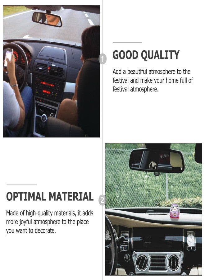 Amosfun 5Pcs Mini Daruma feng Shui Decor Japanese Daruma Ceramics Daruma Dolls Miniature for Home Table Desktop Car Interior Christmas New Year Decoration - Image 5